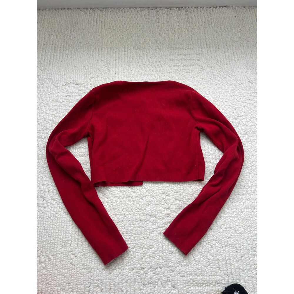 red cropped brandy melville cardigan - Picture 2 of 4